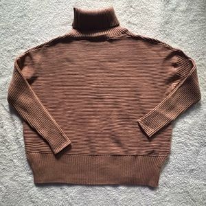 Lillusory oversized turtleneck sweater. Dark Apricot color, size XL.